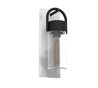 Eglo Wall Lamp Outdoor Carraro, Exterior Lighting for House Wall, Mounted Light in Concrete Look, Fixture Made of Metal Black and Grey, Transparent Glass, E27 Socket, IP44