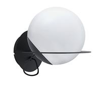 EGLO Wall Lamp Sabalete, 1-Light Modern wall light | Indoor Wall Lamp Made of Steel and Glass, Living Room Light, Hallway Lamp in Black, White, Opal Matte, E27 Socket