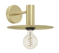 EGLO Wall light fixture Escandell, elegant indoor lamp, living room and hallway lighting, spotlight made of metal in brushed brass, E27 socket