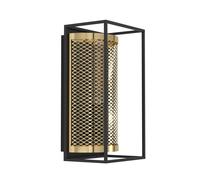 EGLO Nohales wall light, height 32 cm, black/brass-coloured