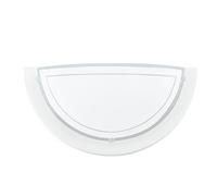 Eglo Wall Light Fixture Planet 1, Living Room and Hall Lighting, White Steel and Clear Glass Wall lamp, E27 Socket