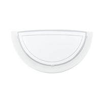 Eglo Wall Light Fixture Planet 1, Living Room and Hall Lighting, White Steel and Clear Glass Wall lamp, E27 Socket