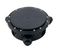 EGLO Waterproof Electrical Box, External Light Junction Box 3 Way, Outdoor Cable Connector, Black Plastic, IP68