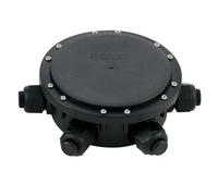 Eglo Waterproof Electrical Box, External Light Junction Box 6 Way, Outdoor Cable Connector, Black Plastic, IP68