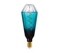 EGLO XXL E27 Dimmable Spiral Retro LED Bulb Large Size Extra Large Vintage Decorative Lampshade Petrol Black 4W 120 Lumens Warm White 2000K Length 24.5cm