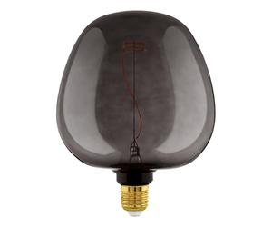 EGLO XXL E27 Dimmable Lamp, Spiral LED Retro Bulb Big Size, Extra-Large Vintage Decorative Light in Black, 4 Watt, 40 Lumens, Warm White, 2000 K, Length 25.5 cm