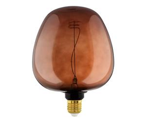 EGLO XXL E27 Dimmable Lamp Spiral LED Retro Bulb Big Size, Extra Large Vintage Decorative Light in Cognac Brown, 4 Watt, 40 Lumens, Warm White, 2000 K, Length 25.5 cm