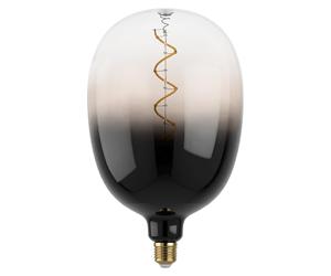 Eglo XXL E27 Dimmable Lamp Spiral LED Retro Bulb Big Size | Extra-Large Vintage Decorative Light in Grey and Black, 4 Watt, 85 Lumens, warm white, 1800 K, Length 29.5 cm