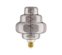 Eglo XXL E27 dimmable lamp, Spiral LED Retro Bulb Big Size, Extra-Large Vintage Decorative Light Made of Smoked Glass, 4 watts, 110 lumens, Warm White, 2000 K, Length 20.5 cm