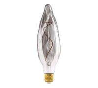 Eglo XXL E27 Dimmable Lamp, Spiral LED Retro Bulb Big Size, Extra-Large Vintage Decorative Light Made of Smoke Glass, 4 Watts, 100 Lumens, Warm White, 2000 K, Length 25.5 cm