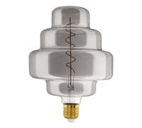 Eglo XXL E27 dimmable lamp, Spiral LED Retro Bulb Large Size, Extra-Large Vintage Decorative Light Made of Smoked Glass, 4 watts, 110 lumens, Warm White, 2000 K, Length 29 cm