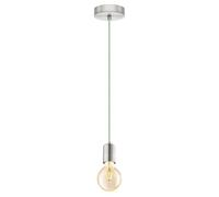 EGLO YORTH 60W Steel Pendant Light with Matt Nickel Cable Mint