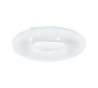 Eglo Zamudilo LED Ceiling Light 1 Bulb with Crystal Effect Steel Plastic White Matt Nickel with Remote Control Colour Temperature Change (Warm - Cold) Night Light Dimmable Diameter 50 cm