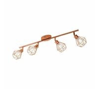 EGLO ZAPATA 4 LIGHT CEILING -COPPER AND STEEL-Bulbs Included - RRP £173.