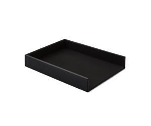 Eglooh - Atena - Paper Tray for Desk and Office Real Leather Black - A4 Document Tray, Letter Organiser - cm 32 x 24,2 x H.5 - Entirely Made in Italy