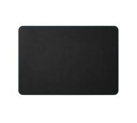 Eglooh - Herms Deluxe - Desk Mat for Office Made of Black Leather - Desk Mat cm 50x35 - Large Mouse Pad with Rounded Corners and Blue Stitchings - Made in Italy