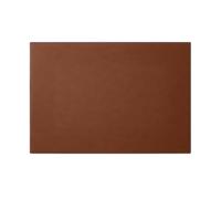 Eglooh - Mercurio Deluxe - Desk Pad for Office Made of Orange Brown Leather - Desk Mat cm 65x45 - Large Mouse Mat with Blue Contrasting Handmade Stitchings and Non-Slip Bottom - Made in Italy