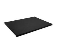 Eglooh - Talia - Office Desk Mat Made of Black Leather cm 70x50 - Modern Design, Resistant Core Made of Steel with L-Shaped Forward Profile, Non-Slip Bottom - Made in Italy