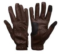 eGlove EQUEST GRIP PRO Leather Touchscreen Horse Riding Gloves (Chocolate Brown, Small)