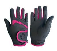 eGlove eQUEST GripPro LITE - Lightweight Horse Riding Gloves (Black/Raspberry, XXS)