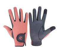 eGlove - eQUEST GripPro X-LITE Horse Riding Gloves - Lightweight, Breathable, Grippy Non-Slip Material - Comfort Mesh Back - Touchscreen Gloves (CORAL - PLAIN CUFF, XXS)