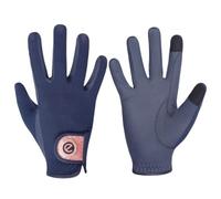 eGlove - eQUEST GripPro X-LITE Horse Riding Gloves - Lightweight, Breathable, Grippy Non-Slip Material - Comfort Mesh Back - Touchscreen Gloves (BLUE - ROSE GOLD GLITTER CUFF, XXS)
