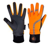 eGlove eQUEST Winter Waterproof Horse Riding Gloves for Equestrians A/W 2022/23 (Flouro Orange - HiVis Reflective, L)