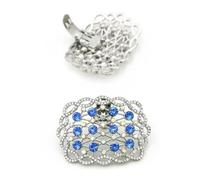 EGLUCK 1pcs Charming Buckle Rhinestone Shoe Clip Shiny Decorative Clips Women Shoe Decorations, Blue