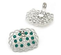 EGLUCK 1pcs Charming Buckle Rhinestone Shoe Clip Shiny Decorative Clips Women Shoe Decorations, Green