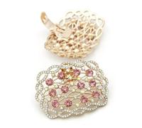 EGLUCK 1pcs Charming Buckle Rhinestone Shoe Clip Shiny Decorative Clips Women Shoe Decorations, Pink