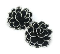 EGLUCK 2pcs Rhinestones Shoe Charm Buckle Fabric Art Shoe Clips Versatile Bride Shoes Decoration for Women Lady Wedding High Heel, black-A