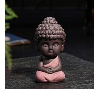 EGLUCK Ceramic Ornaments Monk Small Buddha Statue Monk Figurine Tea Pet Purple Ceramic Crafts Decorative