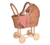 Egmont Wicker Pram with Knitted Blanket
