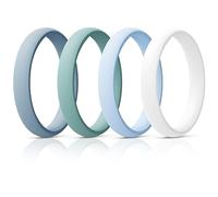 Egnaro Engagement Rings Women, Thin and Stackable Rings Silicone Women Wedding Bands,Rubber Promise Rings for Gift, Anniversary Ring for Work Out- 2.5mm Width - 1.8mm Thick, 6(16.5mm), Silicone, No