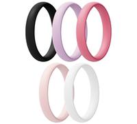 Egnaro Engagement Rings Women, Thin and Stackable Rings Silicone Women Wedding Bands,Rubber Promise Rings for Gift, Anniversary Ring for Work Out- 2.5mm Width - 1.8mm Thick, 10(19.8mm), Silicone, No
