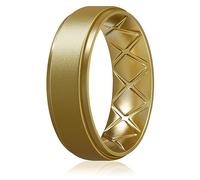 Egnaro Inner Arc Ergonomic Breathable Design, Silicone Rings Mens with Half Sizes, 7 Rings / 6 Rings / 5 Rings / 4 Rings / 1 Ring Rubber Wedding Bands, 8.5mm Wide-2mm Thick, 10.5-11, Silicone, No