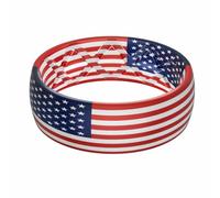 Egnaro Men's American Flag Printed Silicone Rings, 8mm Wide 2mm Thick Bands, 12-12.5(21.3mm), Silicone, No Gemstone