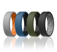 Egnaro Men's Silicone Ring, 7.5mm Wide Flexible Rubber Wedding Band for Gym, 15, Silicone, No Gemstone