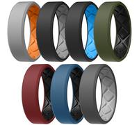 Egnaro Men's Silicone Ring, 7.5mm Wide Flexible Rubber Wedding Band for Gym, 15, Silicone, No Gemstone
