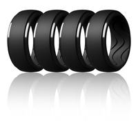 Egnaro Men's Silicone Rings 10mm Wide 2.5mm Thick, Rubber Wedding Bands with Inner Arc Ergonomic Breathable Design, 1/4/5/7 Variety Multipack, 5.5-6(16.50mm), Silicone, No Gemstone