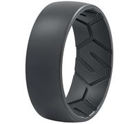 Egnaro Men's Silicone Rings 8mm Wide 2.2mm Thick Rubber Wedding Bands, 1/4/5/6/7 Multipack of Breathable Patent-Pending Design, 10-10.5(21.96mm), Silicone, No Gemstone
