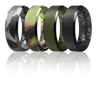 Egnaro Silicone Ring For Men 9mm Wide 2.5mm Thick, Rubber Wedding Bands Ergonomic Breathable Design, Flexible Engagement Rings, 13-13.5(22.28mm), Silicone, No Gemstone