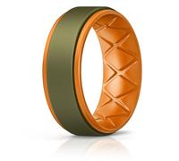 Egnaro Silicone Rings for Men 1/4/5/6/7 Multipack of Breathable Mens Silicone Rubber Wedding Rings Bands - Step Edge, 6.5-7(17.30mm), Silicone, No Gemstone