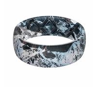 Egnaro Silicone Stylish Wedding Rings for Men, Printed Design, Breathable Rubber Bands 8mm Wide 2mm Thick with Comfort Fit, 10-10.5(19.8mm), Silicone, No Gemstone