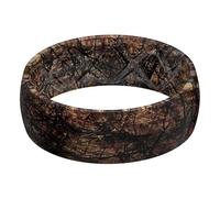 Egnaro Silicone Stylish Wedding Rings for Men, Printed Design, Breathable Rubber Bands 8mm Wide 2mm Thick with Comfort Fit, 10-10.5(19.8mm), Silicone, No Gemstone