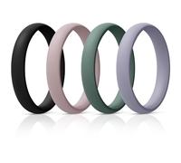 Egnaro silicone wedding ring for women, ergonomic design, metal | The stackable design provides flexible comfort during training and everyday use, ideal as a