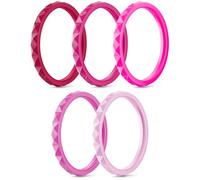 Egnaro Thin and Stackable Silicone Ring:2.5mm Wide - 2mm Thick Rubber Rings Women with Half Size,4-8 Variety Multipack, 6.5-7, Silicone, No Gemstone