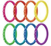 Egnaro Thin and Stackable Silicone Ring:2.5mm Wide - 2mm Thick Rubber Rings Women with Half Size,4-8 Variety Multipack, 6.5-7, Silicone, No Gemstone