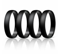 Egnaro Unisex Silicone Wedding Ring for Men & Women 4/5mm Wide 1.65mm Thick, 7.5-8, Silicone, No Gemstone