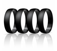 Egnaro Unisex Silicone Wedding Ring for Men & Women 4/5mm Wide 1.65mm Thick, 8.5-9, Silicone, No Gemstone